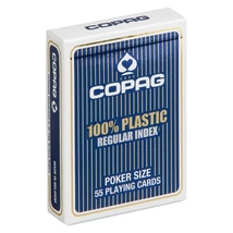 Copag 100% plasztik kártya, 55 lap, kis index, kék hátoldalú