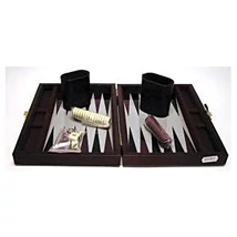 Backgammon 23x17 cm, barna műbőr - 604067