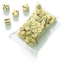 Dobókocka, 16 mm, fehér - 732002