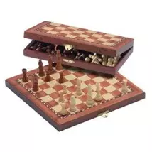 Fa sakk mágneses - intarziás úti sakk (40cm) - 672714