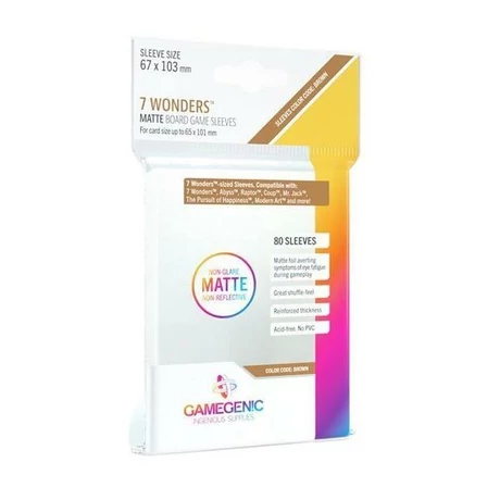 GameGenic Matte 7 Wonders sleeves - 67x103 mm (80 db/csomag)