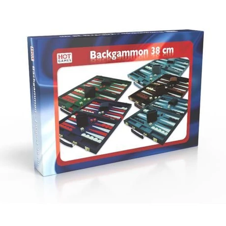 Backgammon - kék mübör koffer (38cm) - 604162