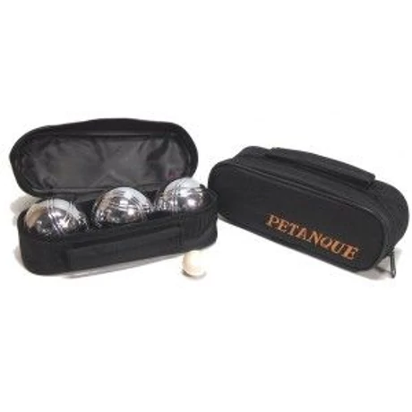 Pétanque, 3 fém golyóval, fekete táskában - 251121