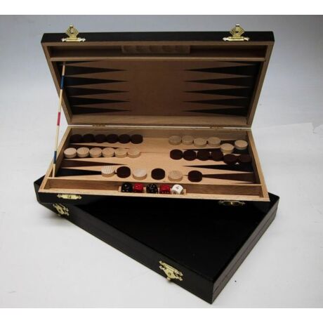 Backgammon fából, 28x15 cm, sötétbarna - 602113