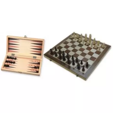 Sakk és Backgammon fából, 29 cm 670016